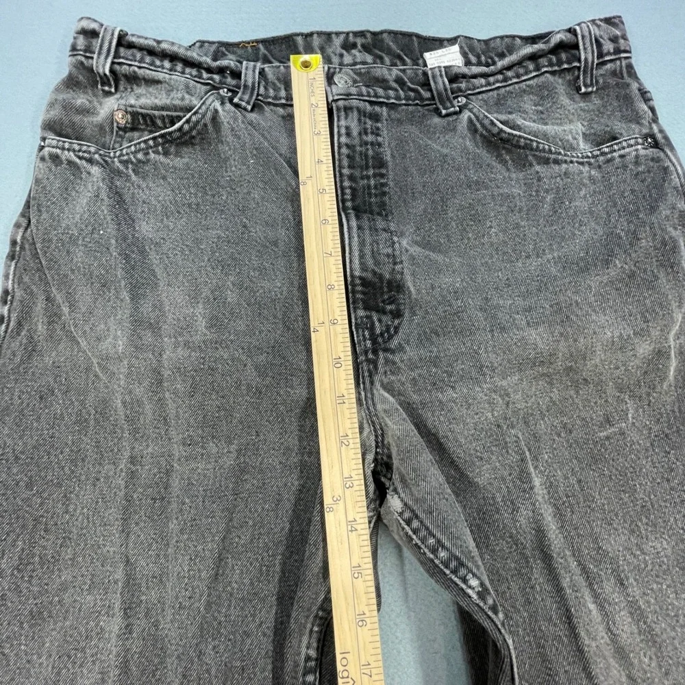 Levi's Black 505 Orange Tab Faded Vintage Distressed Jeans Men 38x30 READ